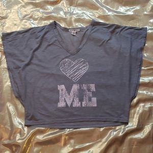 Derek Heart Gray Top Size Small